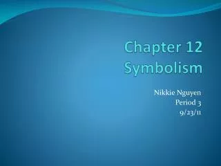 Chapter 12 Symbolism