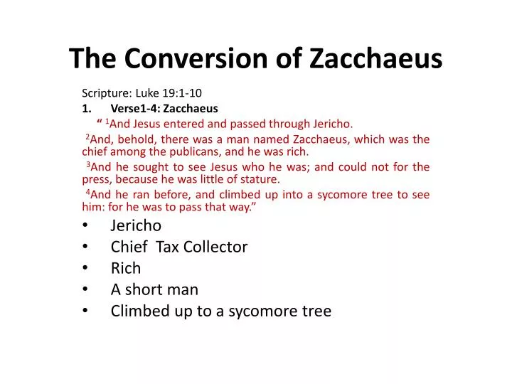 the conversion of zacchaeus