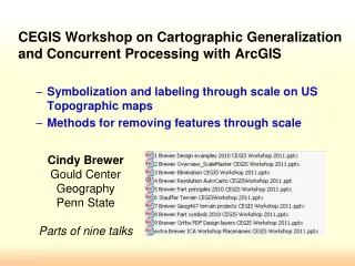 Cindy Brewer Gould Center Geography Penn State Parts of nine talks