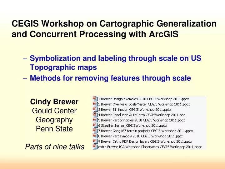 cindy brewer gould center geography penn state parts of nine talks