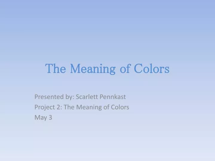 the meaning of colors