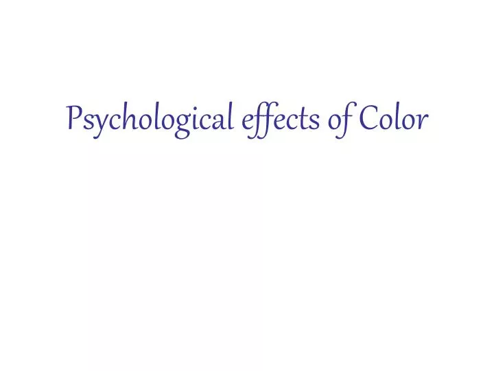 psychological effects of color