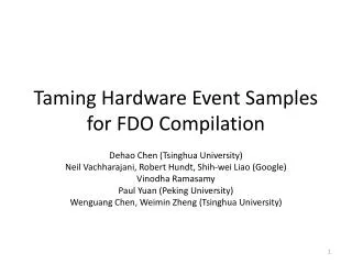 Taming Hardware Event Samples for FDO Compilation