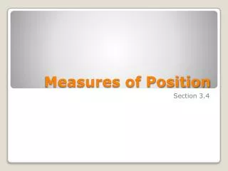 Measures of Position