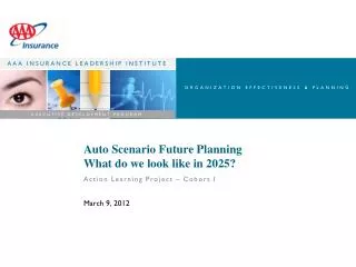 Auto Scenario Future Planning What do we look like in 2025?