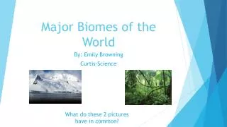 Major Biomes of the World