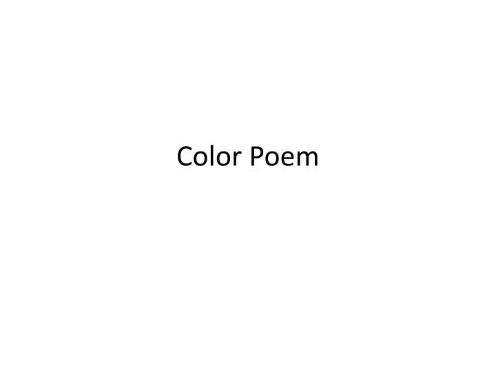 color poem