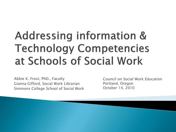 addressing information technology competencies at schools of social work