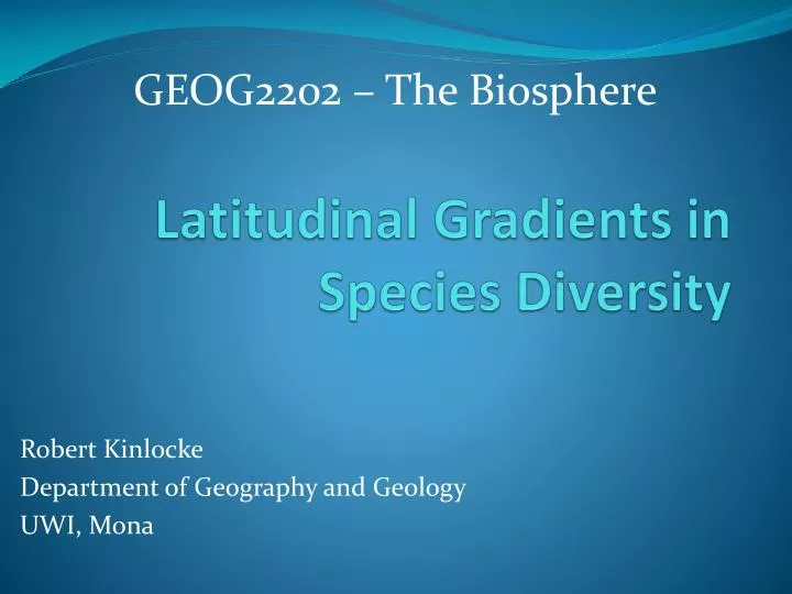 latitudinal gradients in species diversity