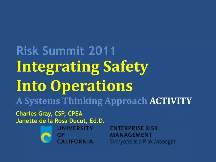 risk summit 2011