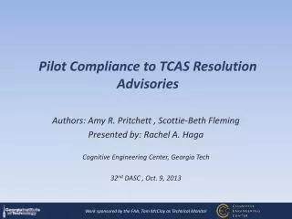 Pilot Compliance to TCAS Resolution Advisories