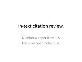 In-text citation review.