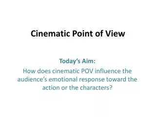Cinematic Point of View