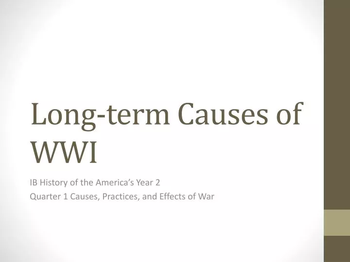 long term causes of wwi