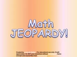 Math JEOPARDY!