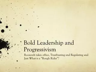 Bold Leadership and Progressivism
