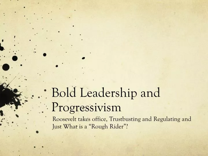 bold leadership and progressivism