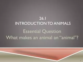 26.1 Introduction to Animals