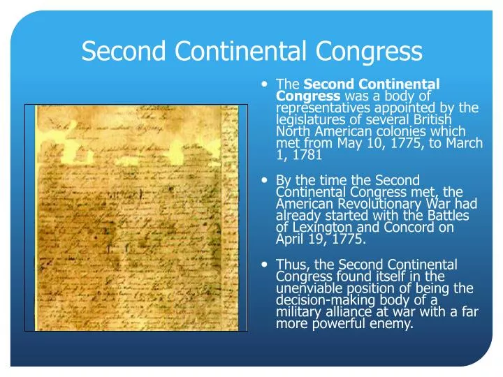 second continental congress