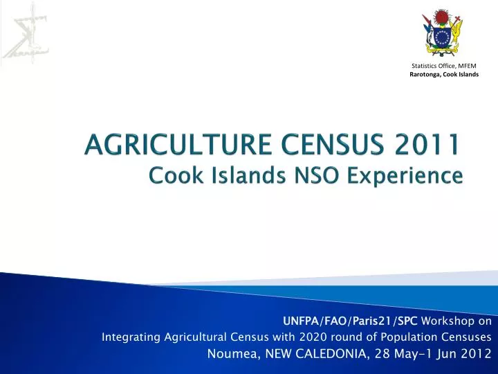 agriculture census 2011 cook islands nso experience