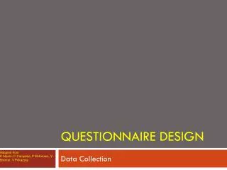 Questionnaire Design