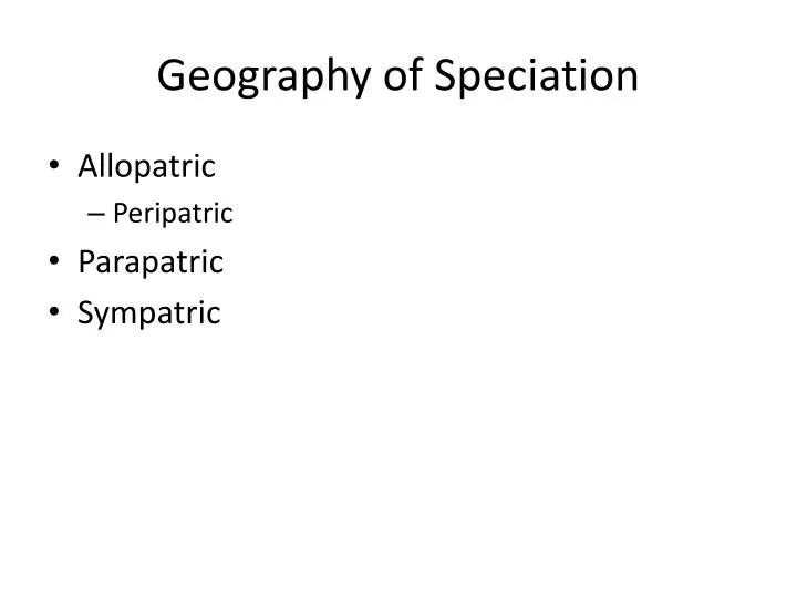 geography of speciation