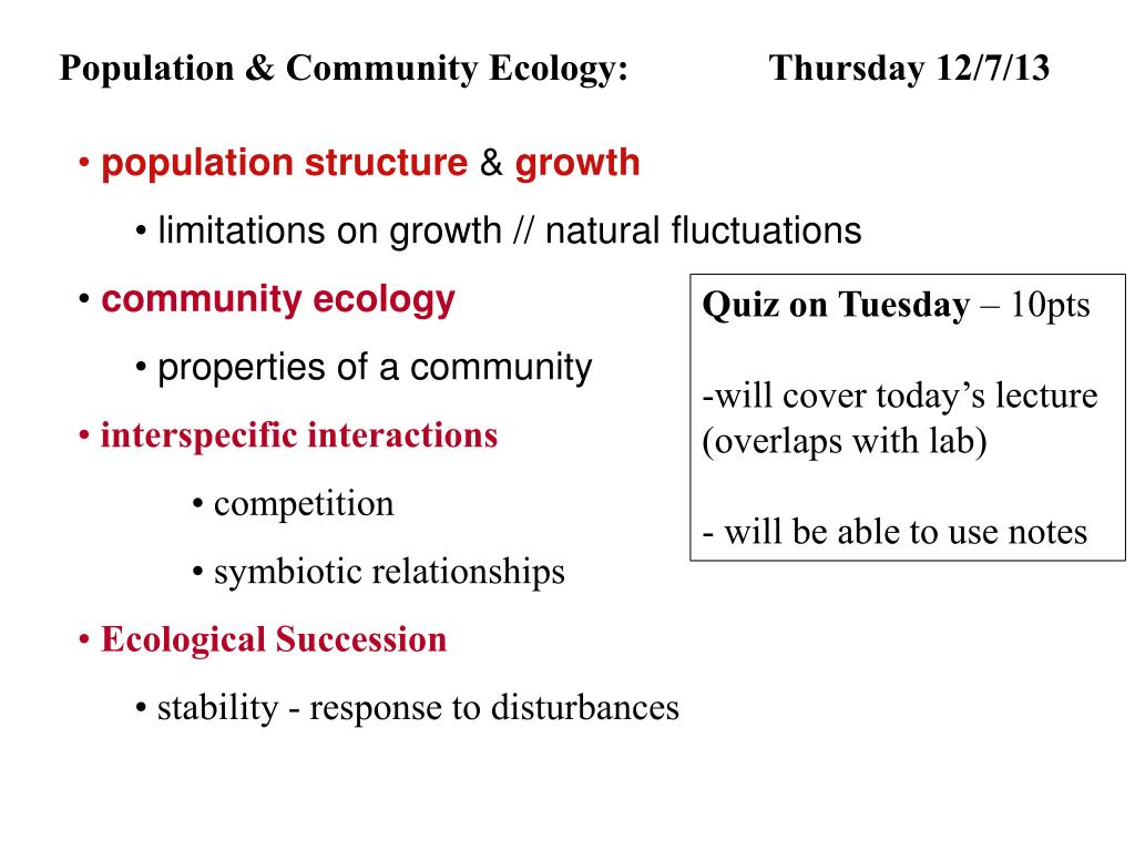 PPT - Population & Community Ecology: PowerPoint Presentation, free ...