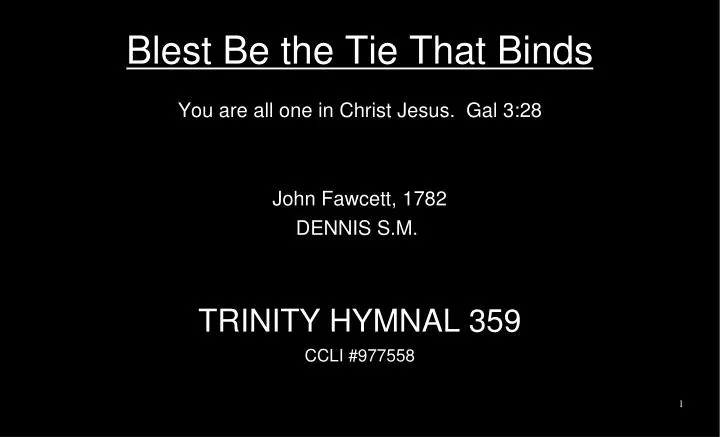 blest be the tie that binds