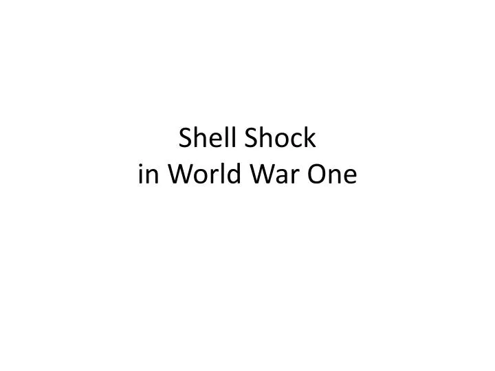 shell shock in world war one