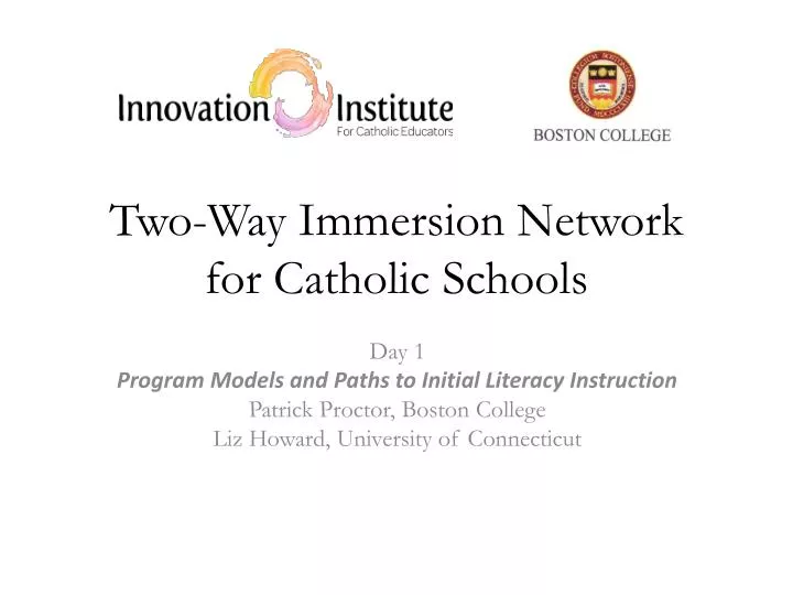two way immersion network for catholic schools