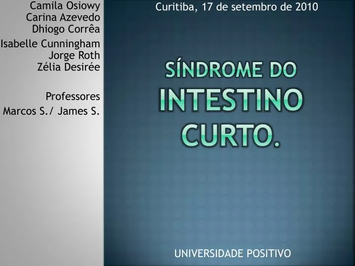 s ndrome do intestino curto