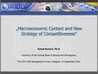 macroeconomic context and new strategy of competitiveness