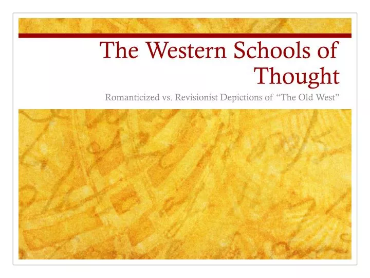 the western schools of thought