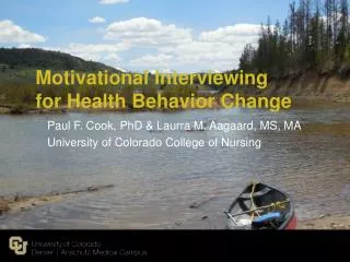 Motivational Interviewing for Health Behavior Change