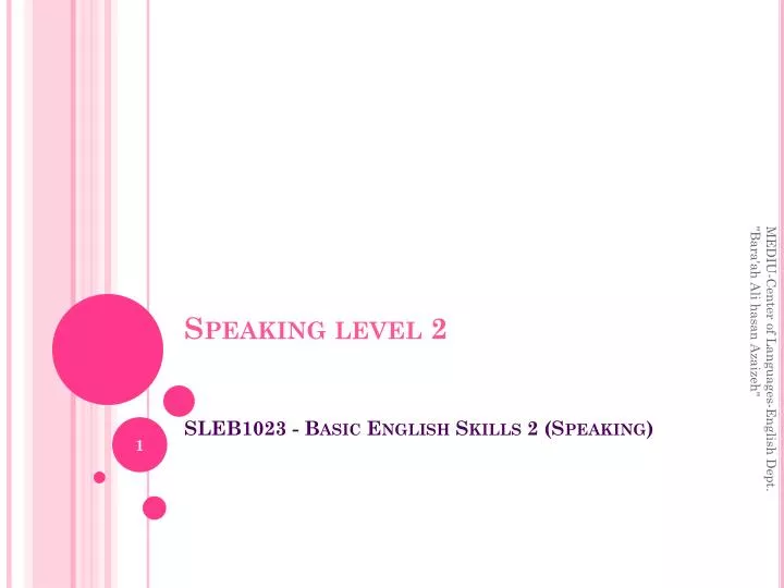 speaking level 2 sleb1023 basic english skills 2 speaking