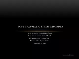 Post-traumatic stress disorder