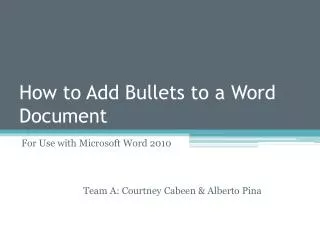 How to Add Bullets to a Word Document