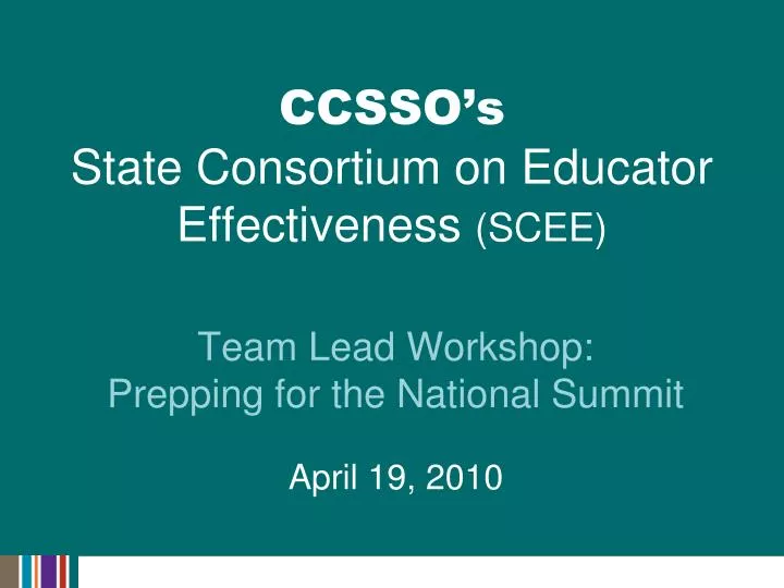 ccsso s state consortium on educator effectiveness scee