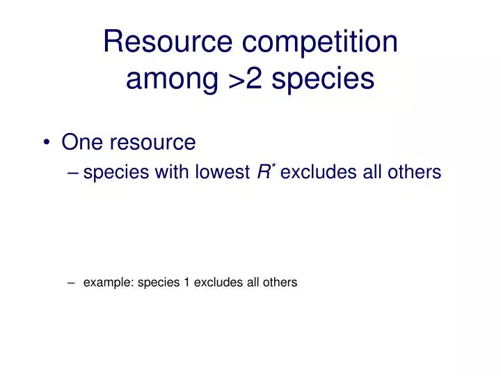 resource competition among 2 species