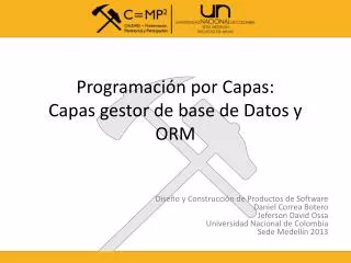 programaci n por capas capas gestor de base de datos y orm