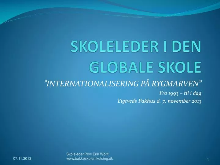 skoleleder i den globale skole