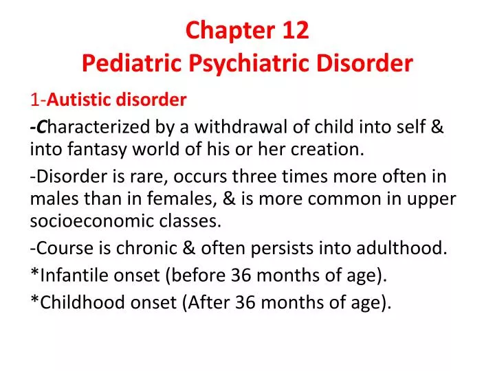 chapter 12 pediatric psychiatric disorder