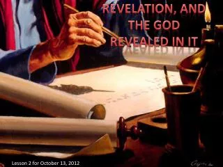 REVELATION, AND THE GOD REVEALED IN IT