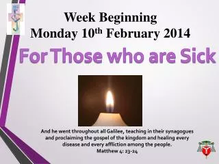 Week Beginning Monday 10 th February 2014