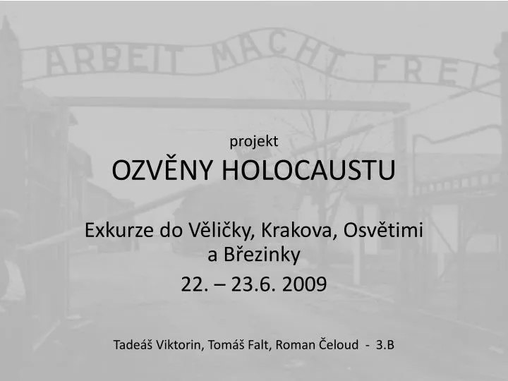 projekt ozv ny holocaustu