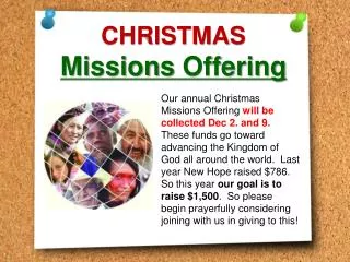 CHRISTMAS Missions Offering
