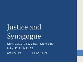 Justice and Synagogue