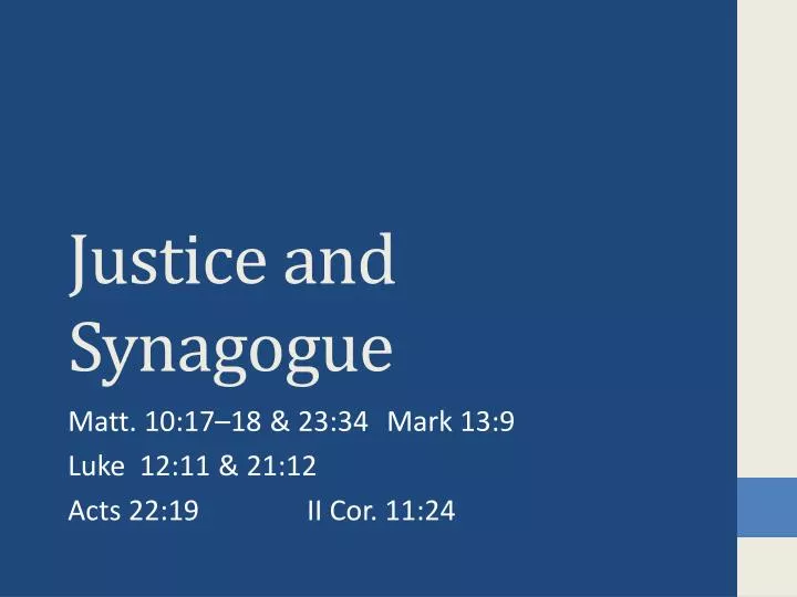 justice and synagogue