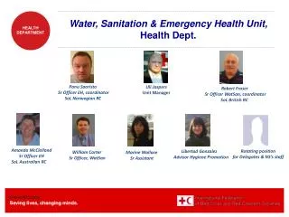 Water, Sanitation &amp; Emergency Health Unit, Health Dept.