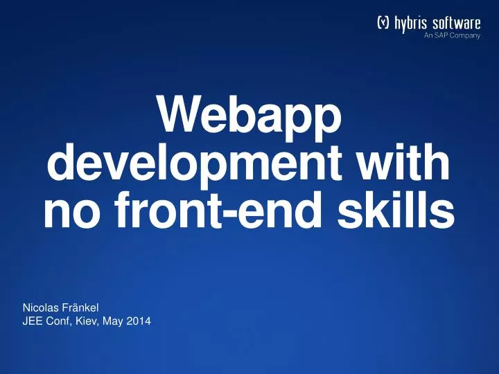 webapp development with no front end skills